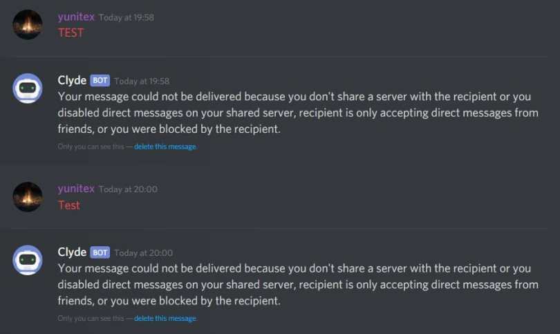 How to tell if someone blocked you on Discord clyde bot