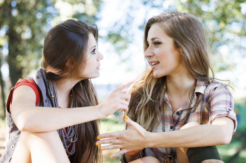 two girlfriends outdoor